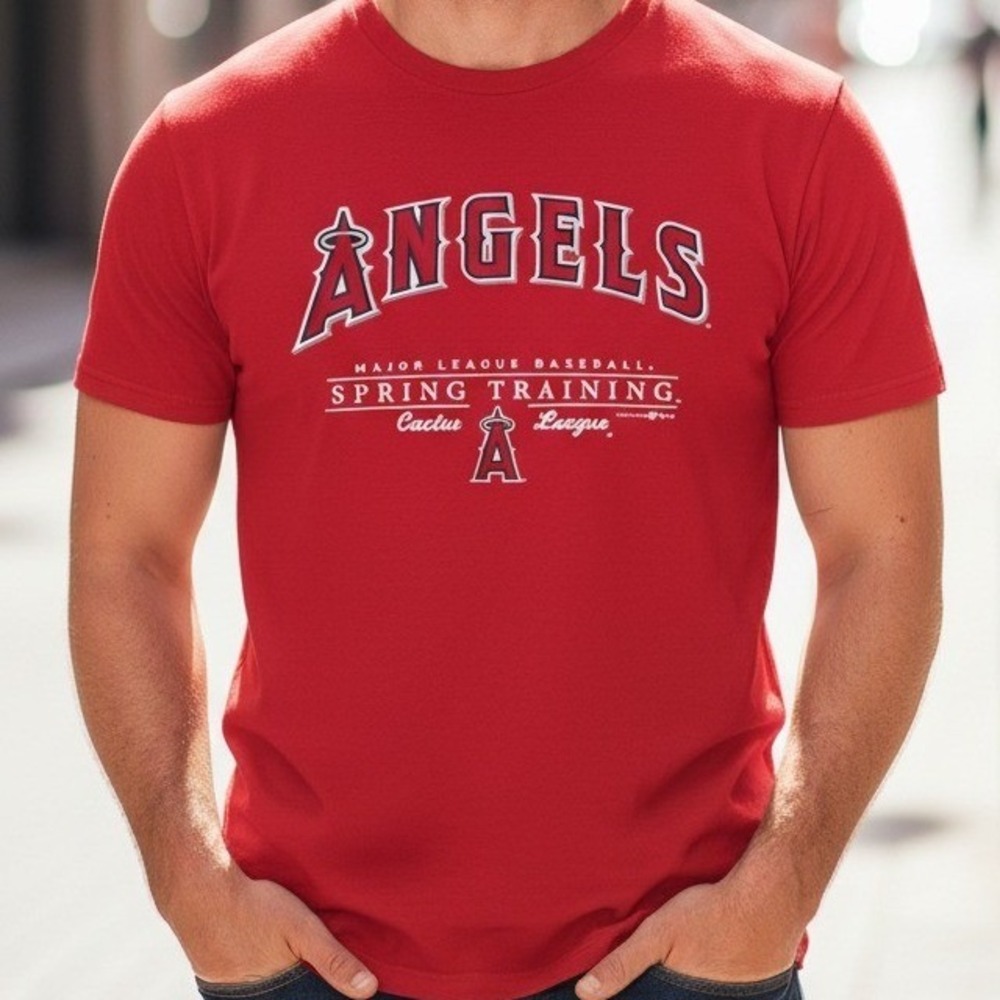 Los Angeles Angels MLB Spring Training Cactus League Red T Shirt Mens Large
